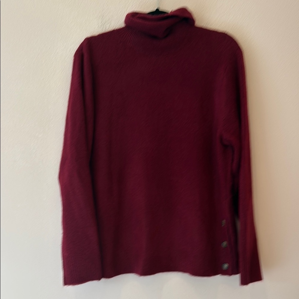 J.crew Women's Burgundy Sweater side button size large